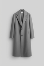 Minimalist Wool Overcoat – Grey