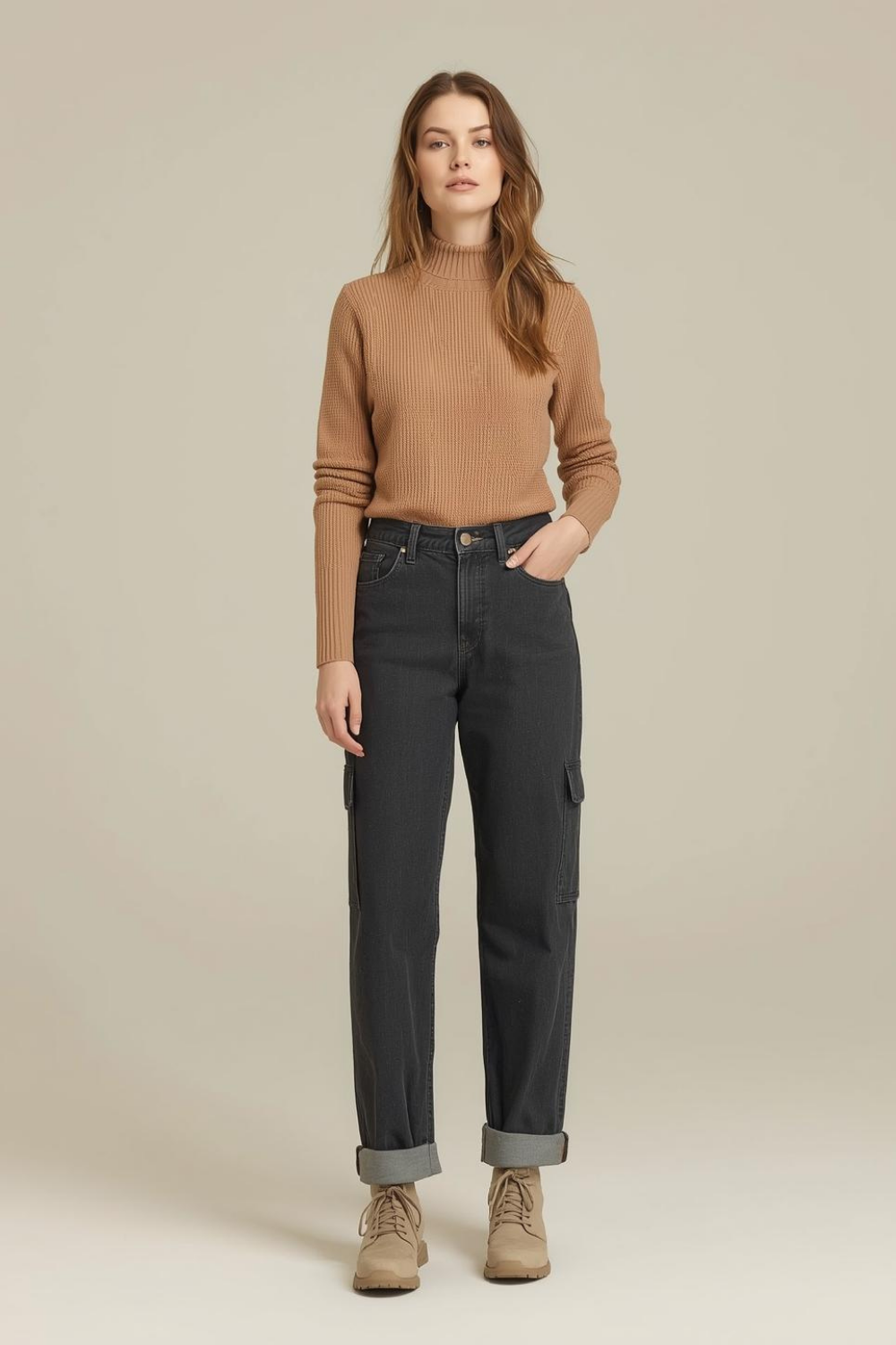 Tapered Utility Jeans – Black Wash